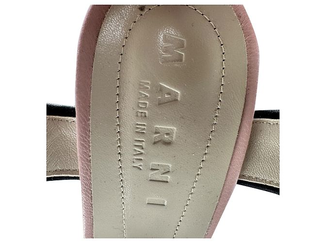 Marni Drawstring Block-Heel Sandal Heels in Multicolor Leather - view 8