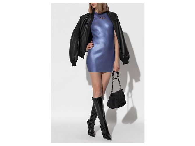 Diesel M-CADDIX-M Kleid blau gerippt ärmellos - Ansicht 2