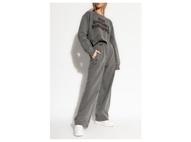 Pantalones de chándal anchos Dsquared2 grises de algodón - vista 2