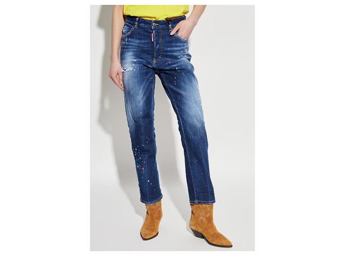 Jeans Boston Dsquared2 Blu Taglio Loose Boyfriend - vista 3