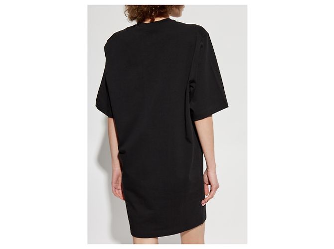 Dsquared2 Schwarzes Baumwollkleid mit Logo - Ansicht 4