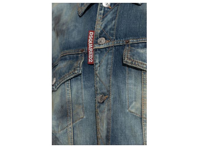 Dsquared2 Blue Ombré Denim Jacket Cotton - view 5
