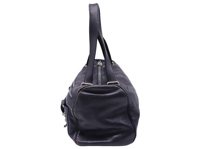 Marc Jacobs Multi-Pocket Satchel Schultertasche aus dunkelblauem Leder - Ansicht 3