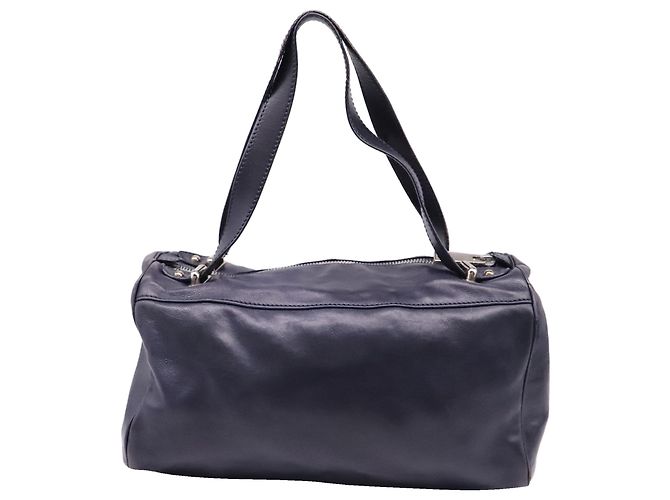 Marc Jacobs Multi-Pocket Satchel Schultertasche aus dunkelblauem Leder - Ansicht 4