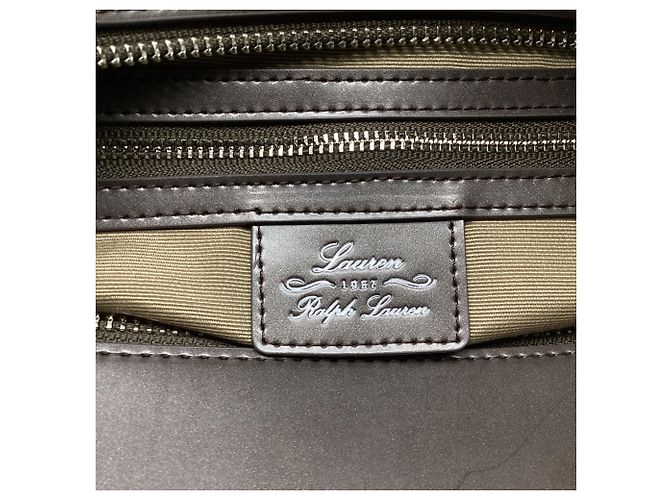 Bolsa de ombro Lauren Ralph Lauren em couro castanho - vista 11