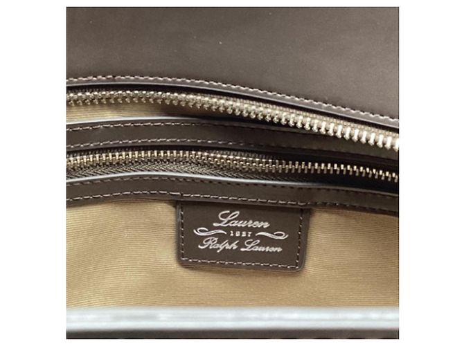 Bolsa de ombro Lauren Ralph Lauren em couro castanho - vista 12
