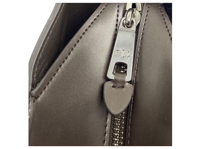Bolsa de ombro Lauren Ralph Lauren em couro castanho - vista 13
