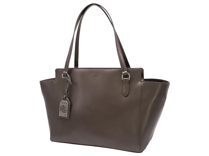 Bolsa de ombro Lauren Ralph Lauren em couro castanho - vista 2