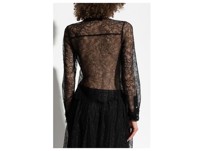 Camicia in pizzo Cecile nera Ulla Johnson - vista 4