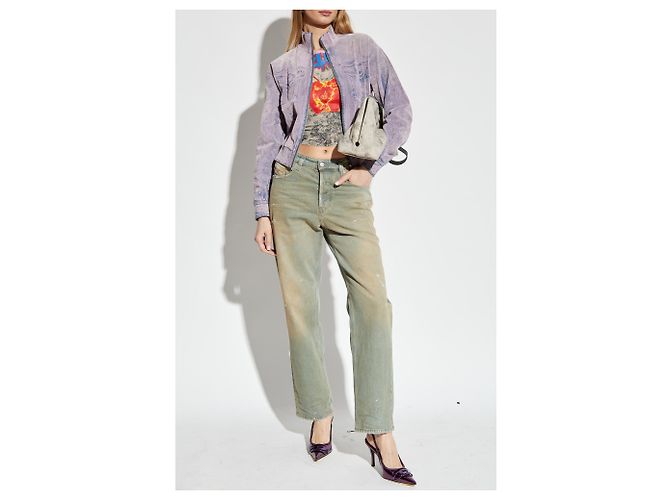 Diesel F-SLITLY Sweatshirt Rosa Baumwolle - Ansicht 2