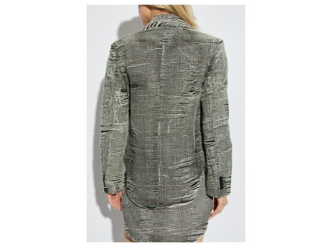 Diesel DE-PHONIX-FSG Blazer Grau Baumwolle Karo - Ansicht 4