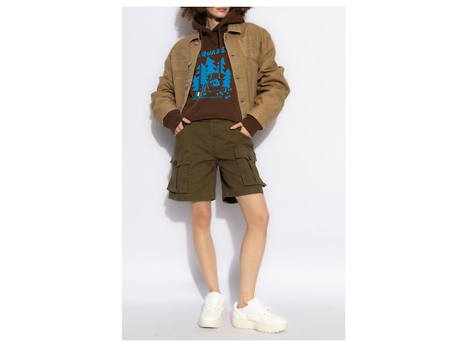 Pantalones Cortos Logo Dsquared2 Verdes Algodón - vista 2