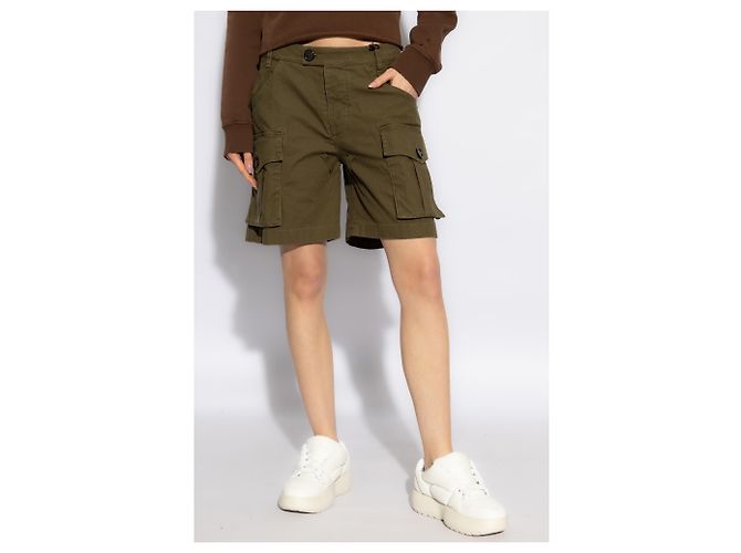 Pantalones Cortos Logo Dsquared2 Verdes Algodón - vista 3