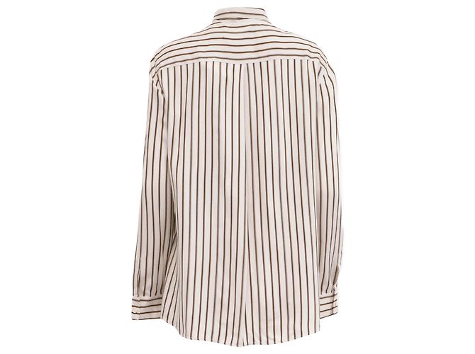 Blusa de rayas con cuello anudado Akris en viscosa blanca - vista 4