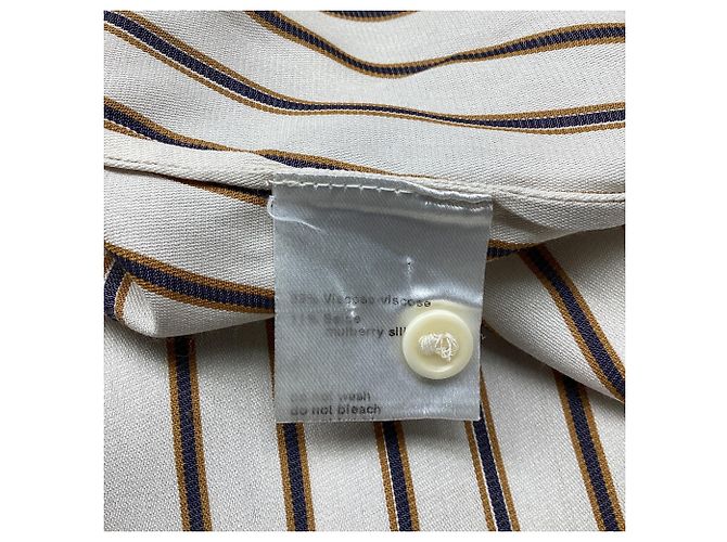 Blusa de rayas con cuello anudado Akris en viscosa blanca - vista 7