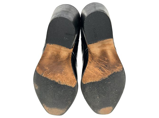 Botines Western Ganni con efecto cocodrilo en piel negra - vista 10