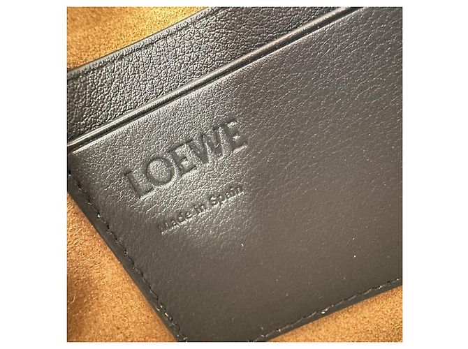 Borsa a pochette Loewe Rio in pelle di vitello nera con dettagli in rafia - vista 10