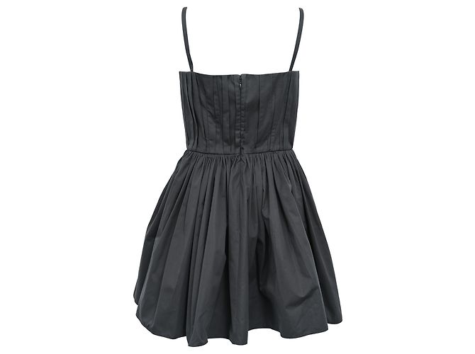 Abito corto plissettato Alexander Mcqueen in cotone nero - vista 3