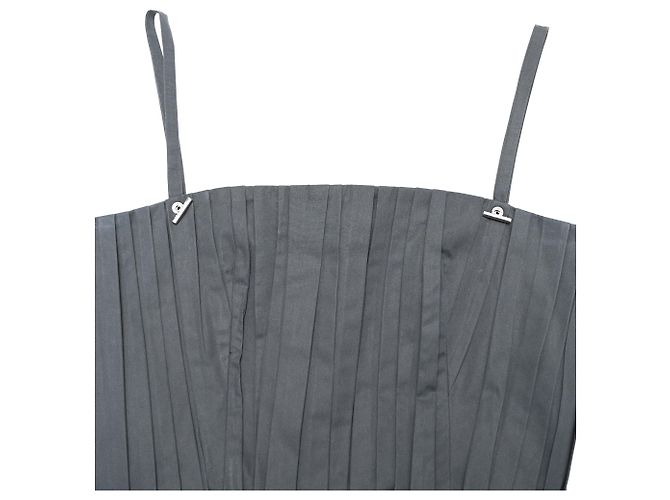 Abito corto plissettato Alexander Mcqueen in cotone nero - vista 4