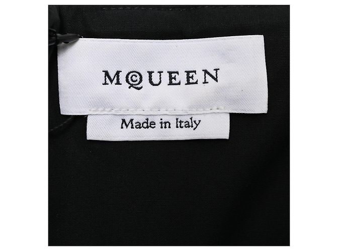Abito corto plissettato Alexander Mcqueen in cotone nero - vista 5