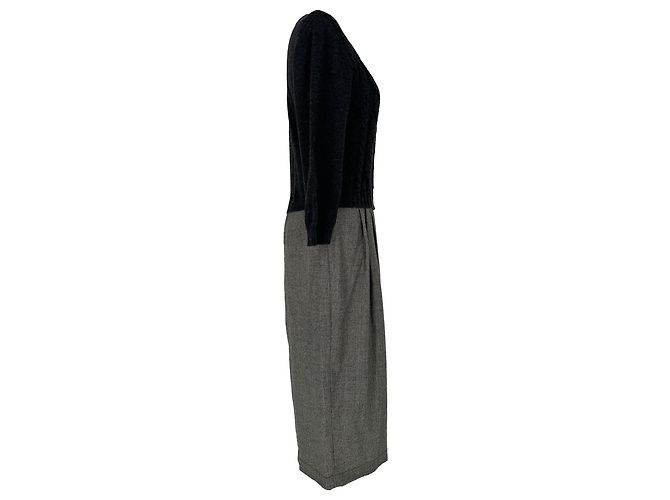 Abito Weekend Max Mara scollo a U lunghezza ginocchio in lana nera - vista 2