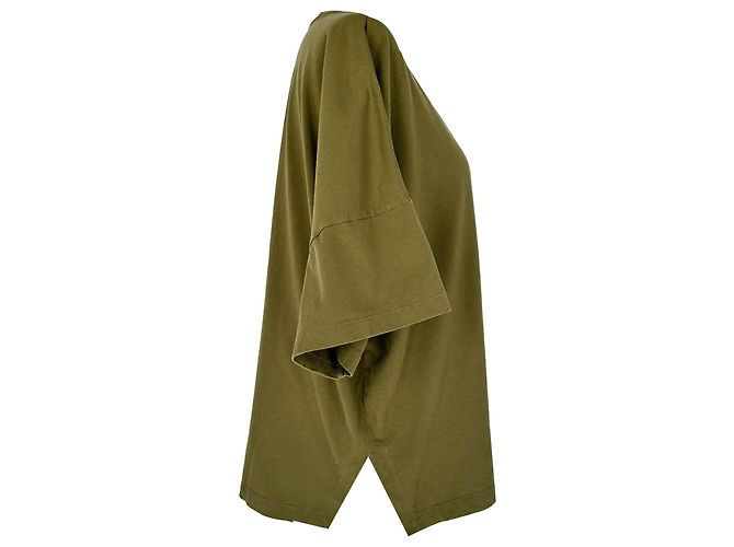 Loewe Rundhals T-Shirt mit kurzen Ärmeln aus Baumwolle in Olivgrün - Ansicht 2