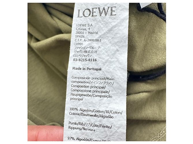 Loewe Rundhals T-Shirt mit kurzen Ärmeln aus Baumwolle in Olivgrün - Ansicht 6