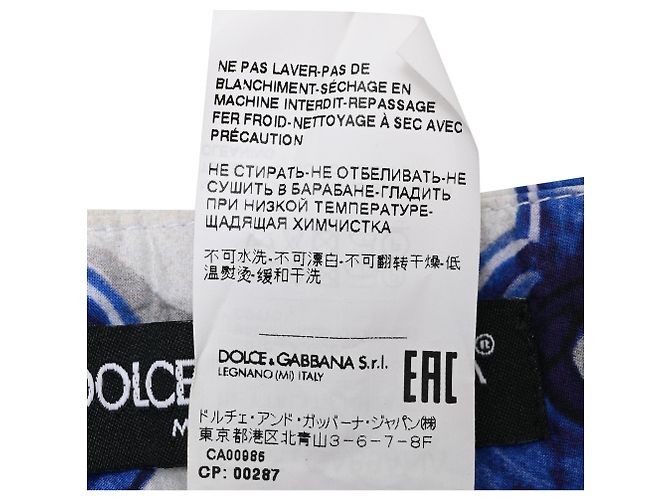 Calções Dolce & Gabbana com estampado Majolica em algodão azul - vista 6