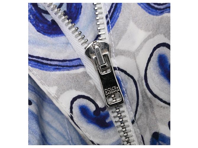 Calções Dolce & Gabbana com estampado Majolica em algodão azul - vista 8