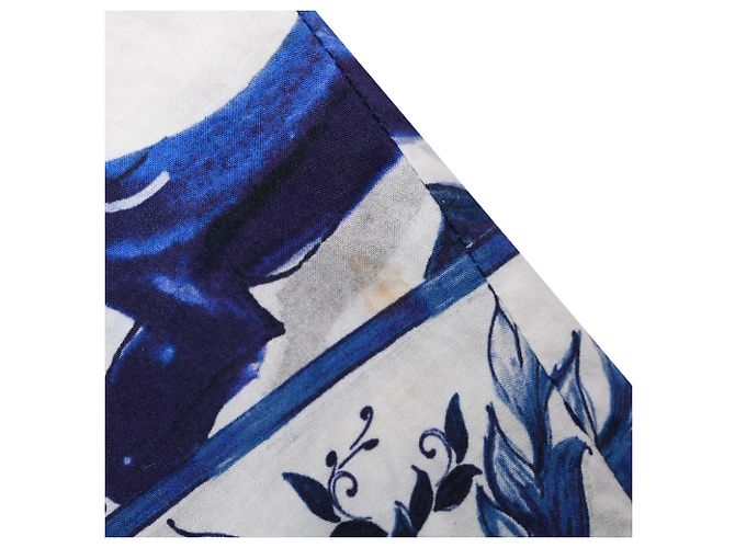 Calções Dolce & Gabbana com estampado Majolica em algodão azul - vista 9