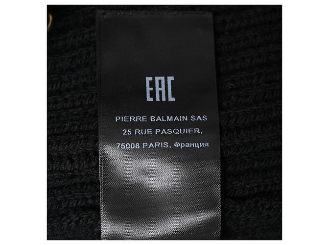 Balmain Rippstrick-Cardigan mit Ketten-Akzent aus schwarzer Wolle - Ansicht 9