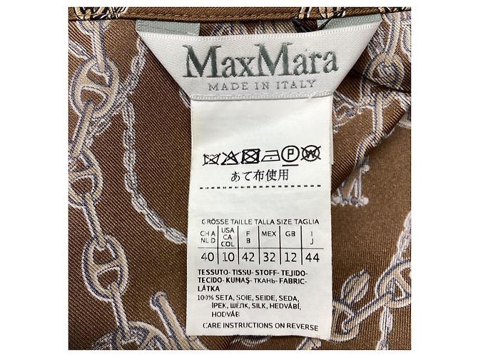 Vestido camisa midi Max Mara Cain-Printed en seda marrón - vista 5