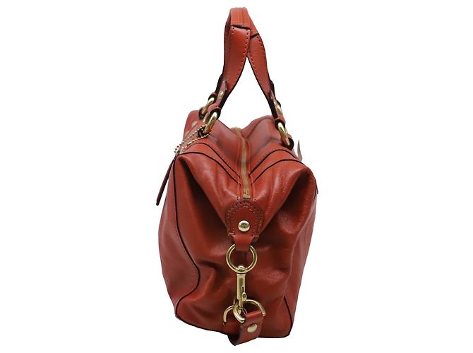 Coach Ashley Satchel Handtasche aus Rust Orange Leder - Ansicht 3