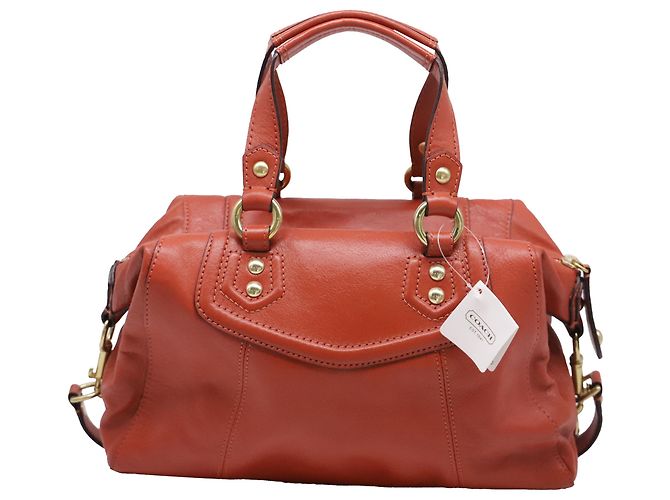 Coach Ashley Satchel Handtasche aus Rust Orange Leder - Ansicht 4