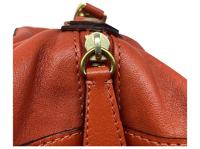 Coach Ashley Satchel Handtasche aus Rust Orange Leder - Ansicht 9