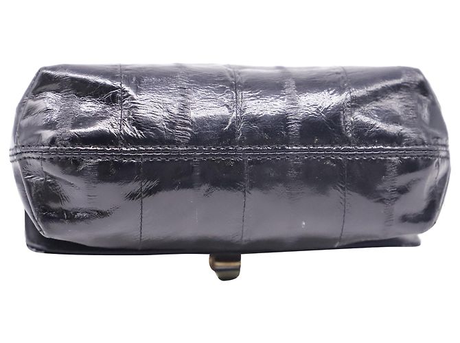 Borsa a tracolla Lanvin Mini Turn Lock in pelle di anguilla nera - vista 5