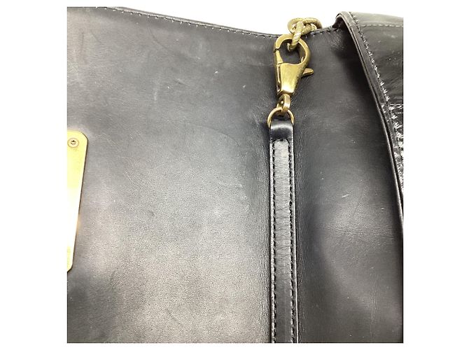 Borsa a tracolla Lanvin Mini Turn Lock in pelle di anguilla nera - vista 6