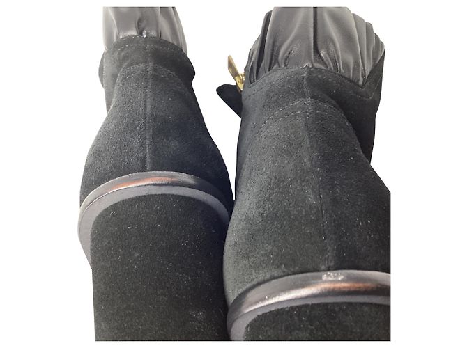Bottines Zadig & Voltaire en daim noir - vue 10
