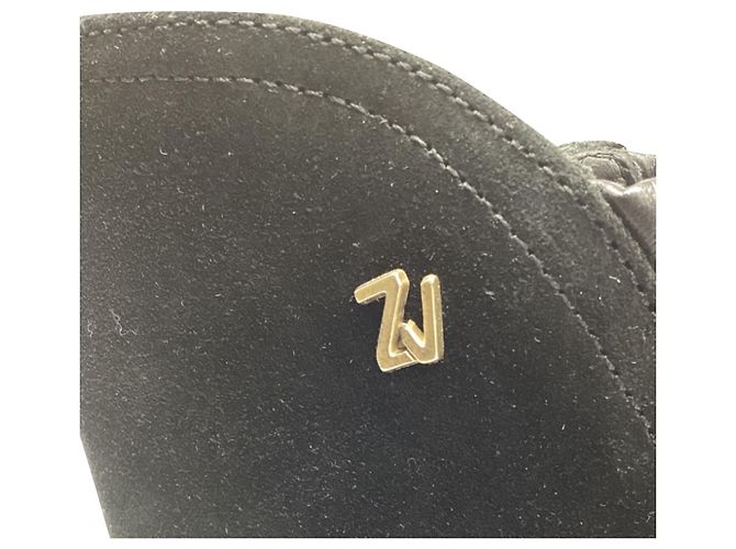 Bottines Zadig & Voltaire en daim noir - vue 11