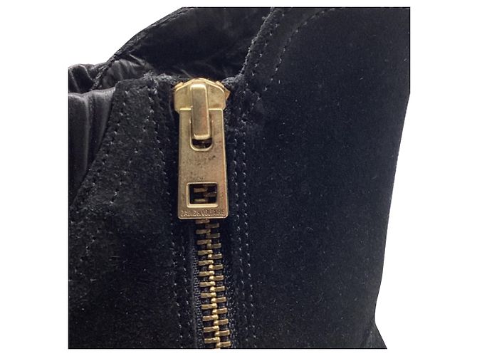 Bottines Zadig & Voltaire en daim noir - vue 14