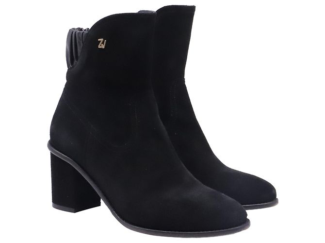 Bottines Zadig & Voltaire en daim noir - vue 3
