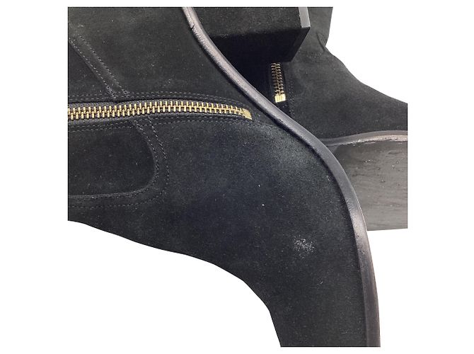 Bottines Zadig & Voltaire en daim noir - vue 8