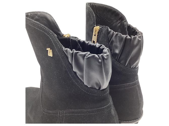 Bottines Zadig & Voltaire en daim noir - vue 9