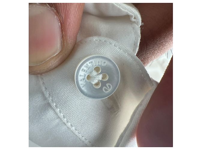 Red Valentino Chemise à col orné Valentino en coton blanc - vue 6