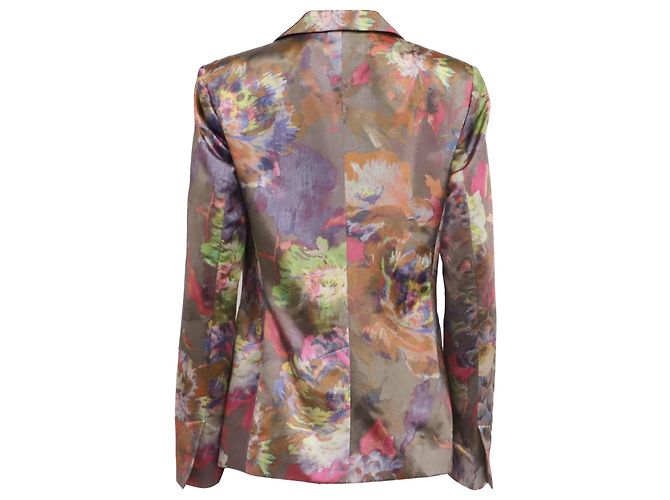 Etro einreihiger Blazer mit Blumenprint aus multicoloured Baumwolle - Ansicht 4