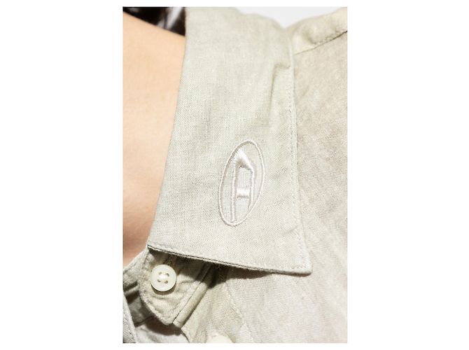 Camicia Diesel S-LEIE-SHORT in lino e cotone grigia - vista 5
