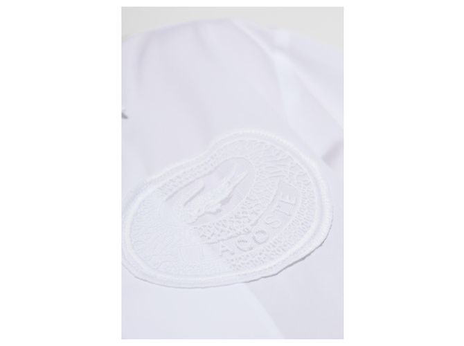 Camicia Lacoste Logo Bianca in Cotone a Maniche Corte - vista 5