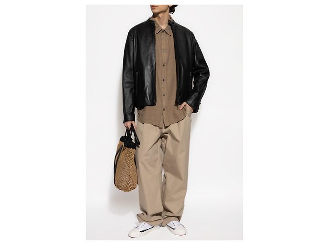 Camicia Diesel S-WERP in lino verde - vista 2