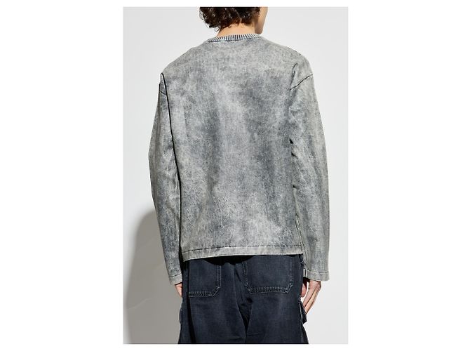 Diesel K-BRUTUS Pullover Grau Baumwolle Marmormuster - Ansicht 4
