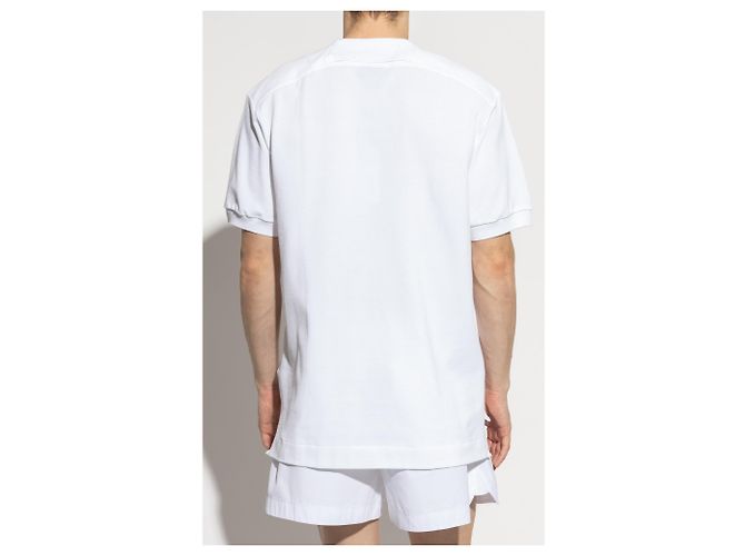 Polo Lacoste bianca in cotone con logo - vista 4